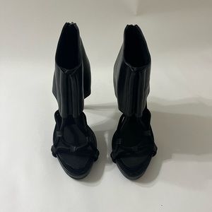 Givenchy Black Leather and Satin Heels - 37